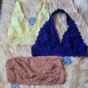 NWT Free People Intimately Lace Bralette Bundle Size M